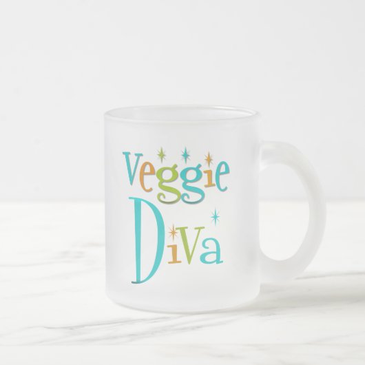 Retro Veggie Diva Matglas Koffiemok (Rechts)