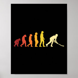 Retro veldhockey evolutie hockeyliefhebber hockey poster