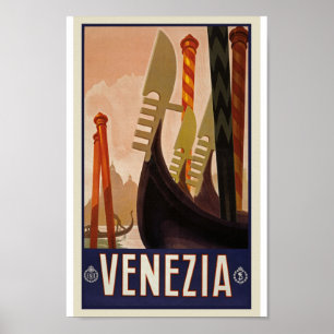 Retro  Venezia Travel Classic Old Poster