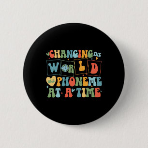 Retro Veranderen van de Wereld Een Phoneme Op Een  Ronde Button 5,7 Cm