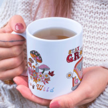 Retro verblijf Groovy Bloemen Stijlvol boho design