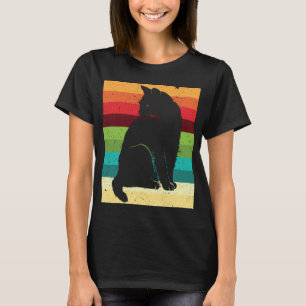 Retro Verdrukte 70s Kat T-shirt