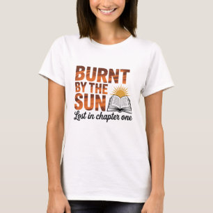 Retro Verdwaald in Hoofdstuk Een Boekerig Verbrand T-shirt