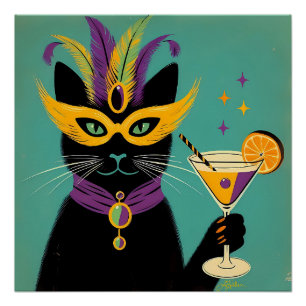 Retro Verfijnden Het Is Tijd Voor Mardi Gras Marti Perfect Poster