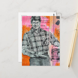 Retro verfman collage briefkaart