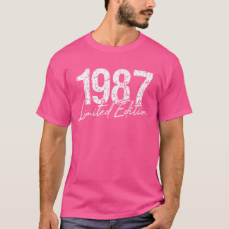 Retro Verjaardag 1987 Gebruikte Vintage T-shirt