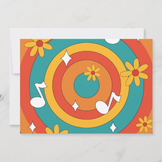 Retro Verjaardag 60s 70s 80s Muziek Party Kaart (Achterkant)