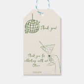 Retro Verjaardag Dank u kaart disco bal cocktail Cadeaulabel (Voorkant)