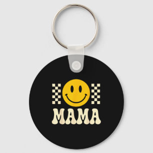 Retro verjaardag mama shirt, One Happy Dude famili Sleutelhanger