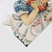 Retro Verjaardag Meisje Cake Kat Kinderen Kunstwer Tissuepapier (Detail)