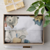 Retro Verjaardag Meisje Cake Kat Kinderen Kunstwer Tissuepapier (Geschenk)