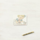 Retro Verjaardag Meisje Taart Kat Kinderen Kunstwe Post-it® Notes (Op bureau)