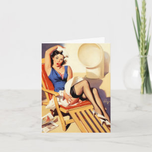 Retro Verjaardag Pin-up Kaart