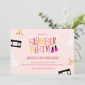 Retro Verjaardag Slumber Party Kaart (Staand voorkant)