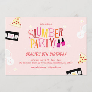 Retro Verjaardag Slumber Party Kaart