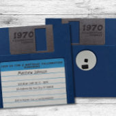 Retro verjaardagsfeestje, diskette kaart