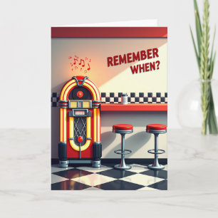 Retro verjaardagskaart voor muziekliefhebbers kaart
