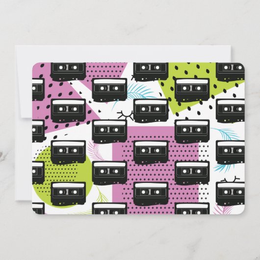 Retro verjaardagsuitnodiging 80s 90s Throw Back Kaart (Achterkant)