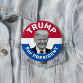Retro  verkiezingscampagne Trump President Ronde Button 4,0 Cm (In situ)
