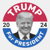 Retro verkiezingscampagne Trump President Ronde Sticker (Voorkant)