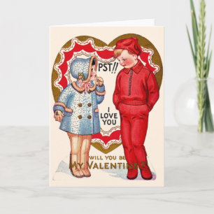 Retro Verklaring van Liefde Valentijnsdag Kaart