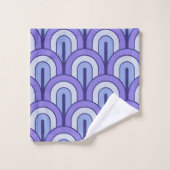 Retro Verlopend Geometrisch Waaierspatroon Bad Handdoek (Wasdoekje)