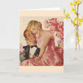 Retro verlovingskaart kaart (Gele Bloem)