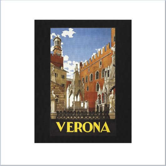 Retro Verona Travel Poster Canvas afdrukken