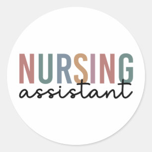 Retro verpleegkundige assistent CNA verpleegkundig Ronde Sticker
