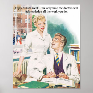 Retro verpleegkundigen - Geniet van de week van de Poster