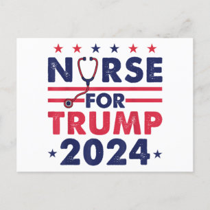 Retro verpleegkundigen voor Trump 2024 America Sta Briefkaart