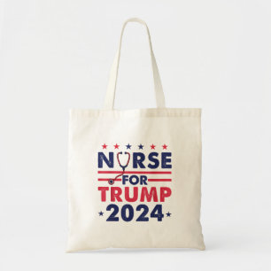 Retro verpleegkundigen voor Trump 2024 America Sta Tote Bag