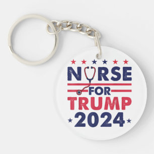 Retro Verpleegkundigen Voor Trump 2024 Amerika Ste Sleutelhanger