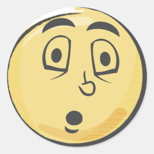 Retro Verraste Emoji Ronde Sticker