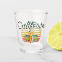 Rétro verre à liqueur de surf de la Californie