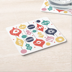 Retro-versieringen Vierkante Kartonnen Onderzetter