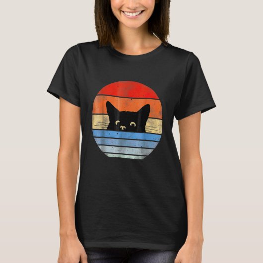 Retro verstopkat t-shirt (Voorkant)