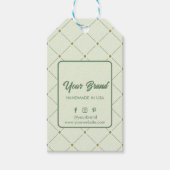 Retro Vert Vêtements Taille et prix Hang Étiquette (Devant)