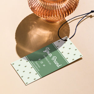 Retro Vert Vêtements Taille Prix Hang Tag Étiquett