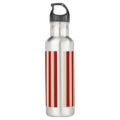 Retro verticale PopCorn Klassieke Stripes Waterfles (Achterkant)
