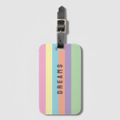 Retro Verticale strepen Dromen aangepaste naam Bagagelabel (Voorkant (verticaal))