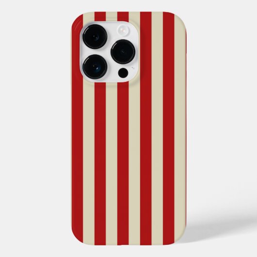 Retro  verticale strepen in rood Case-Mate iPhone case (Achterkant)