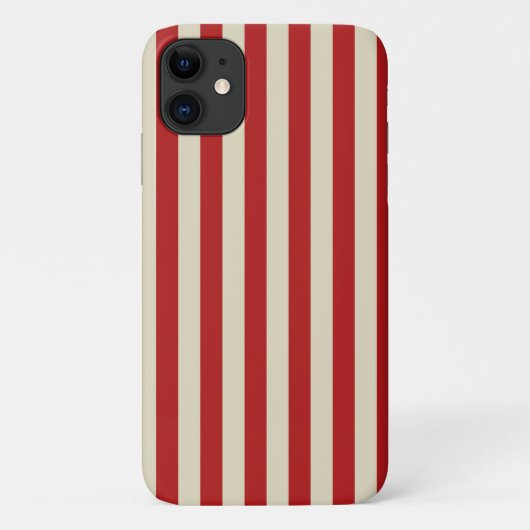 Retro  verticale strepen in rood Case-Mate iPhone case (Achterkant)