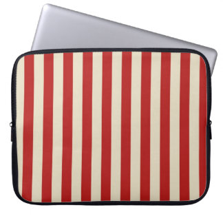 Retro  verticale strepen in rood laptop sleeve