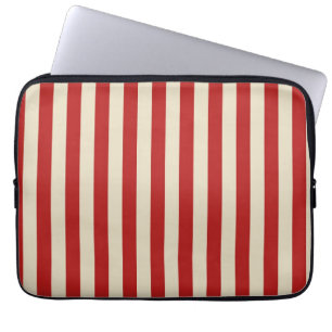 Retro verticale strepen in rood laptop sleeve