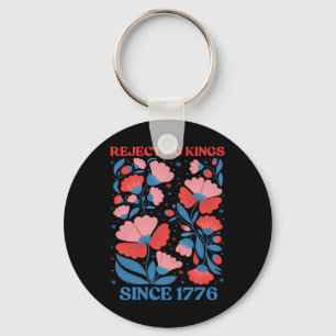 Retro Verwerpende Koningen Sinds 1776 Boho Bloemig Sleutelhanger
