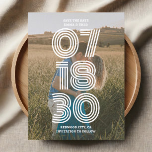 Retro Vet Foto Bruiloft Save The Date Briefkaart