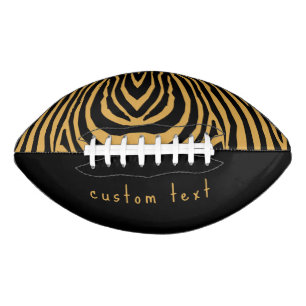 RETRO VET WILD DIER GESTREEPTE PRINT GOUD ZWART AMERICAN FOOTBALL