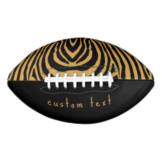 RETRO VET WILD DIER GESTREEPTE PRINT GOUD ZWART AMERICAN FOOTBALL