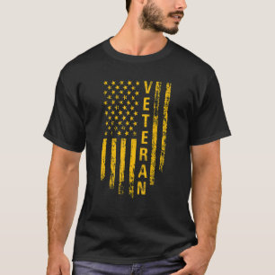 Retro Veteraan Amerikaanse vlag Dank u veteranen T-shirt
